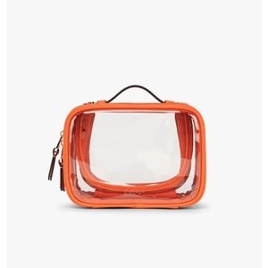 Calpak Small Clear Cosmetics Case - Papaya